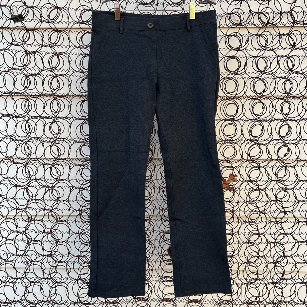 Betabrand Charcoal Gray Straight Leg Classic Dress Yoga Pants MEDIUM PETITE